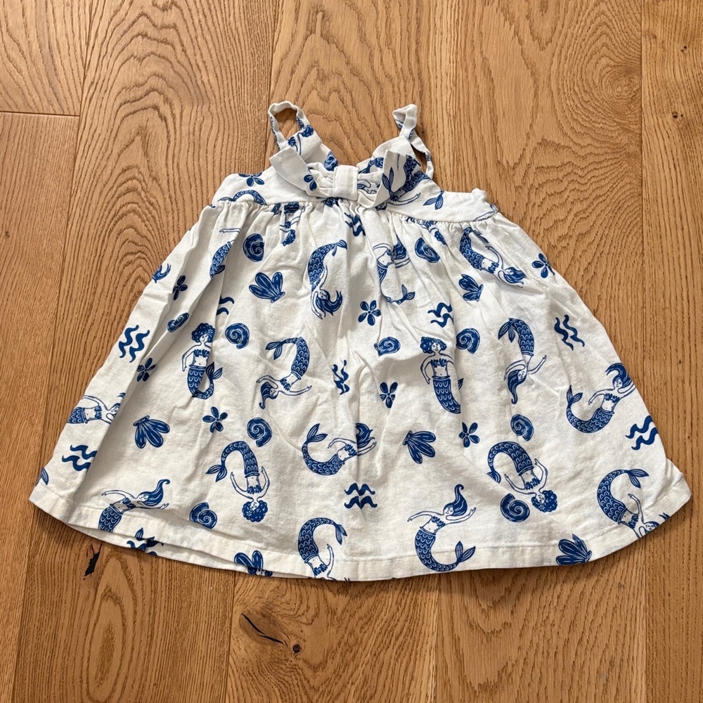 Old Navy White and Blue Patterned Dress Size 4T